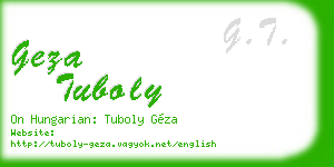 geza tuboly business card